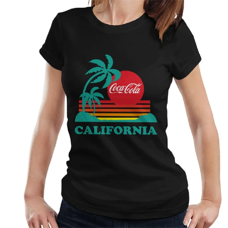 Coca Cola California Sunset Women's T-Shirt Zippered Front Buttoned Front Snap Front Coca Cola California Sunset Women's T-Shirt Zippered Front Buttoned Front Snap Front