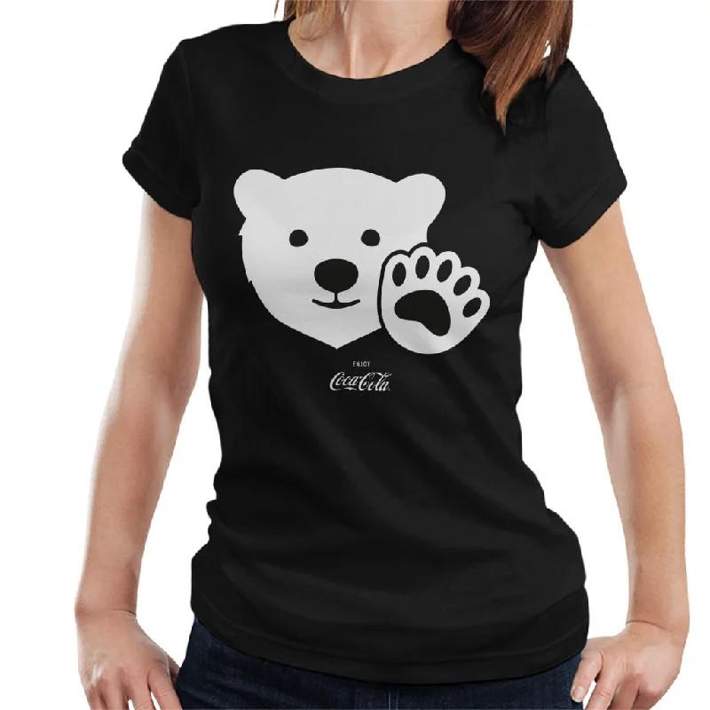 Coca Cola Polar Bear Wave Women's T-Shirt Welt Pockets Slit Pockets Flap Pockets