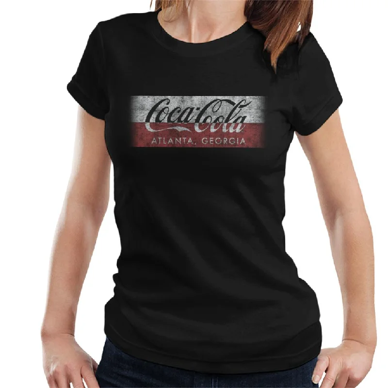 Coca Cola Georgia Stripe Women's T-Shirt Wool Fabric Cashmere Fabric Tweed Fabric