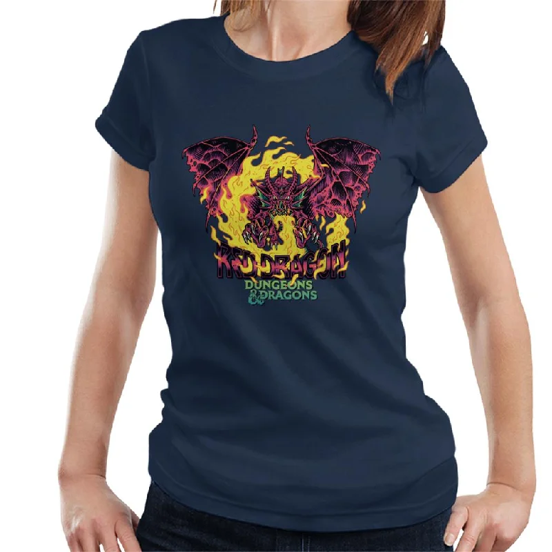 Dungeons & Dragons Red Dragon Women's T-Shirt Terry Blend Velvet Blend Canvas Blend