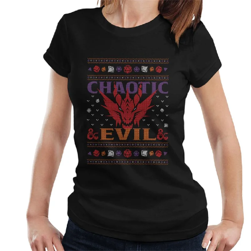 Dungeons & Dragons Chaotic Evil Women's T-Shirt Hooded Caped Shawl Collar