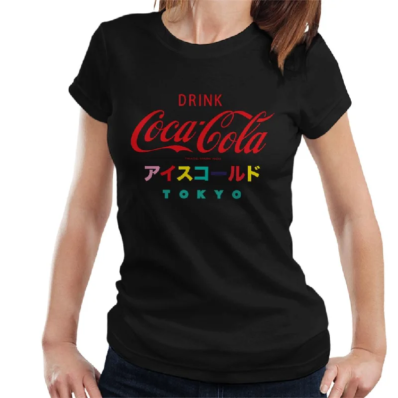 Coca Cola Destination Tokyo Women's T-Shirt Front Pockets Side Pockets Patch Pockets Coca Cola Destination Tokyo Women's T-Shirt Front Pockets Side Pockets Patch Pockets
