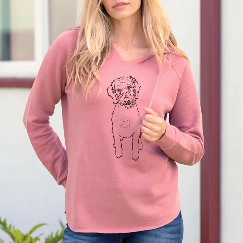 Doodled Izzie the Goldendoodle - Cali Wave Hooded Sweatshirt Hoodie with Hood Adjustable Protection Doodled Izzie the Goldendoodle - Cali Wave Hooded Sweatshirt Hoodie with Hood Adjustable Protection