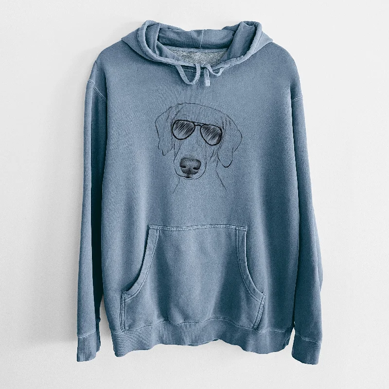 Aviator Stanley the Foxhound - Unisex Pigment Dyed Hoodie Hoodie with Magnetic Closure Innovative Modern Aviator Stanley the Foxhound - Unisex Pigment Dyed Hoodie Hoodie with Magnetic Closure Innovative Modern