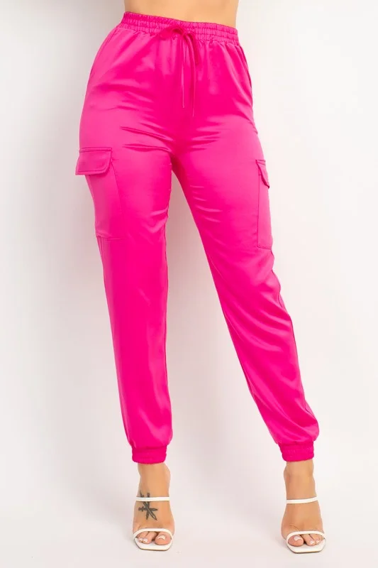 Identity Biz Satin Pants Chic Capri Pants
