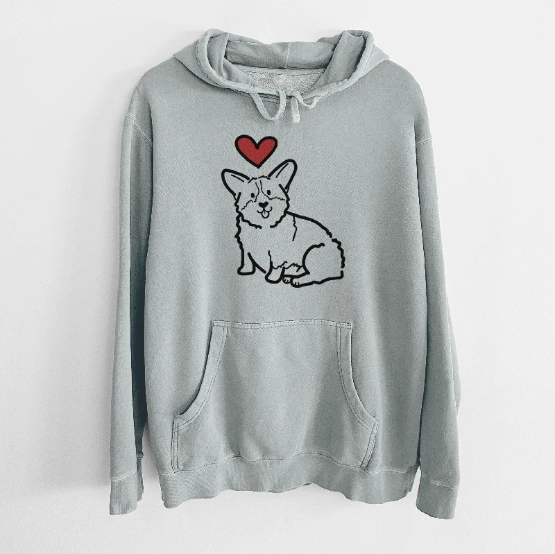 Love Always Pembroke Welsh Corgi - Millie - Unisex Pigment Dyed Hoodie Hoodie with Hem Lace Feminine Delicate Love Always Pembroke Welsh Corgi - Millie - Unisex Pigment Dyed Hoodie Hoodie with Hem Lace Feminine Delicate