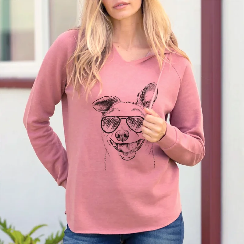 Aviator Mortimer the Mixed Breed - Cali Wave Hooded Sweatshirt Hoodie with Hidden Zipper Minimalist Clean Aviator Mortimer the Mixed Breed - Cali Wave Hooded Sweatshirt Hoodie with Hidden Zipper Minimalist Clean
