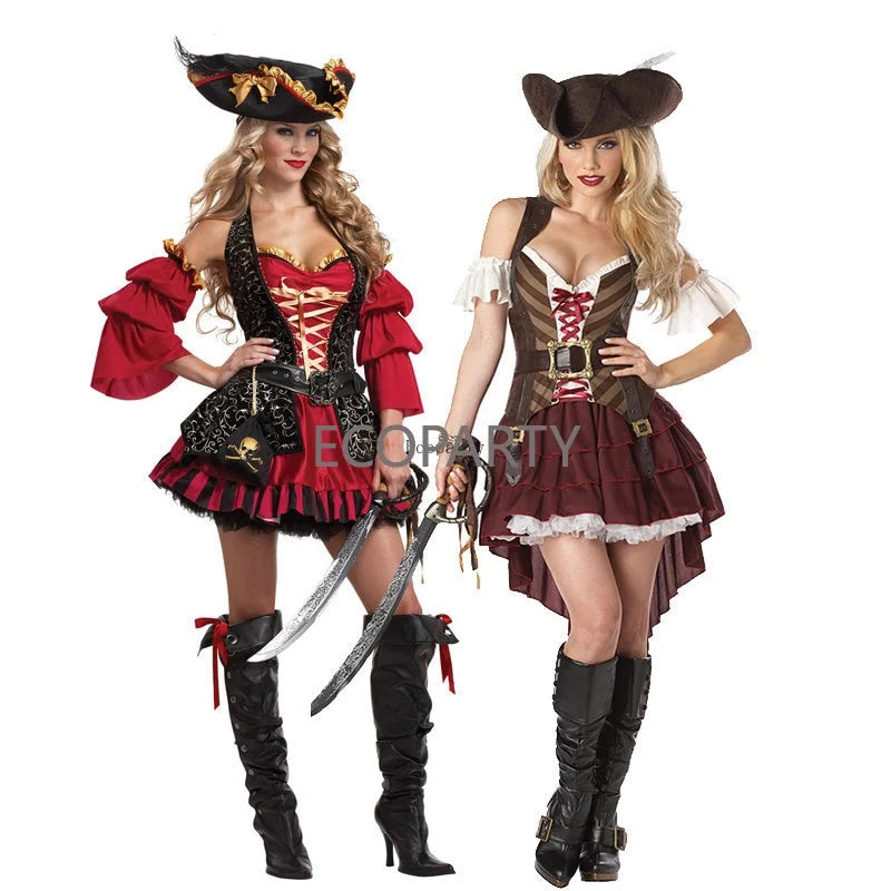 2023 Carnival Halloween Caribbean Pirates Costume Captain Huntress Clubwear Play Suit Cosplay Fancy Party Dress 20 Tunics Plaid country 2023 Carnival Halloween Caribbean Pirates Costume Captain Huntress Clubwear Play Suit Cosplay Fancy Party Dress 20 Tunics Plaid country