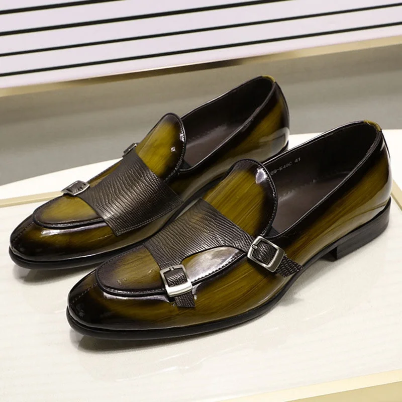 FELIX CHU Brand Patent Leather Mens Loafers Wedding Party Dress Shoes Black Green Monk Strap Casual Fashion Men Slip-On Shoes Square Neckline Feminine FELIX CHU Brand Patent Leather Mens Loafers Wedding Party Dress Shoes Black Green Monk Strap Casual Fashion Men Slip-On Shoes Square Neckline Feminine