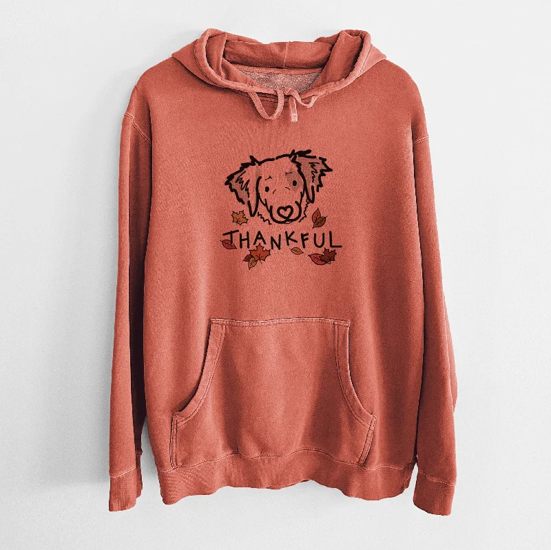 Thankful Brittany Spaniel - Kiva - Unisex Pigment Dyed Hoodie Hoodie with Hem Ribbing Snug Secure Thankful Brittany Spaniel - Kiva - Unisex Pigment Dyed Hoodie Hoodie with Hem Ribbing Snug Secure