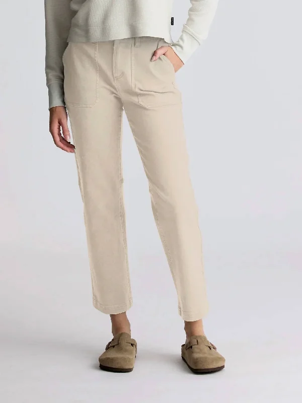 Folly Twill Pants In Stone Relaxed Casual Leggings