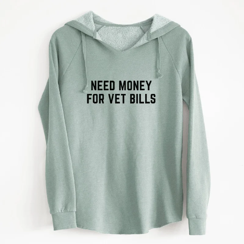 Need Money for Vet Bills - Cali Wave Hooded Sweatshirt Hoodie with Bell Sleeves Flared Feminine Need Money for Vet Bills - Cali Wave Hooded Sweatshirt Hoodie with Bell Sleeves Flared Feminine