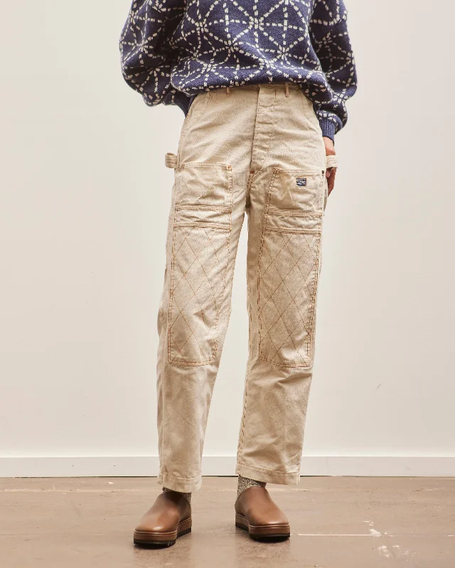 Kapital Light Canvas Lumber Pants, Natural Fashionable Jogger Pants