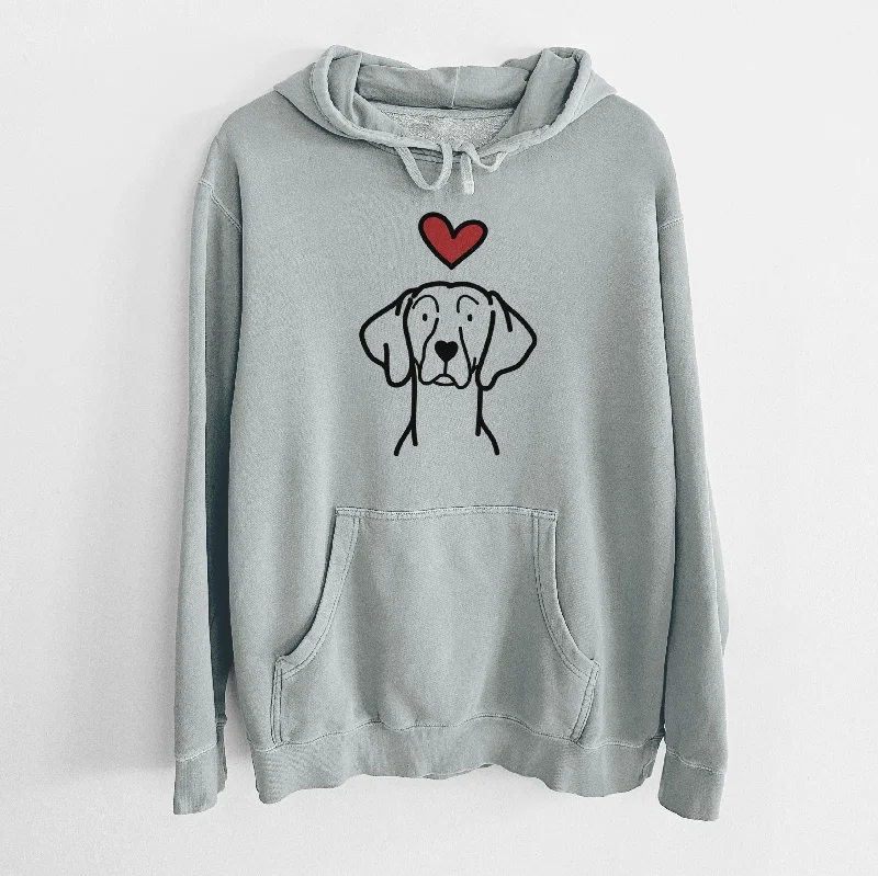 Love Always Weimaraner - Unisex Pigment Dyed Hoodie Hoodie with Applique Textured Unique Love Always Weimaraner - Unisex Pigment Dyed Hoodie Hoodie with Applique Textured Unique