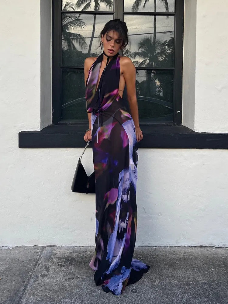 Backless Maxi Dress Women Sexy Print Mesh See Through Bodycon Dress Summer Beach Outfit Elegant Sleeveless Club Party Dress 2023 Glittery Long Formal Backless Maxi Dress Women Sexy Print Mesh See Through Bodycon Dress Summer Beach Outfit Elegant Sleeveless Club Party Dress 2023 Glittery Long Formal