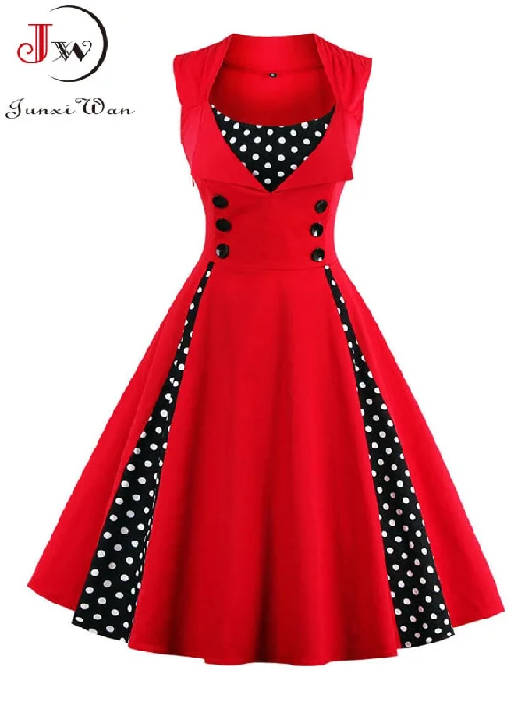 S-4XL Women Robe Retro Vintage Dress 50s 60s Rockabilly Dot Swing Pin Up Summer Party Dresses Elegant Tunic Vestidos Casual Off-the-shoulder Bohemian Festive S-4XL Women Robe Retro Vintage Dress 50s 60s Rockabilly Dot Swing Pin Up Summer Party Dresses Elegant Tunic Vestidos Casual Off-the-shoulder Bohemian Festive