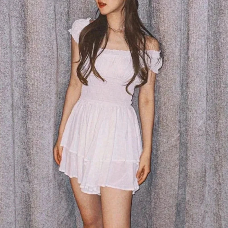 Summer Dress White Sleeveless Fashion Commute Elegant Ruffles Casual Homecoming Party Dresses For Women Clothes For Women Tunics Fleece cozy Summer Dress White Sleeveless Fashion Commute Elegant Ruffles Casual Homecoming Party Dresses For Women Clothes For Women Tunics Fleece cozy