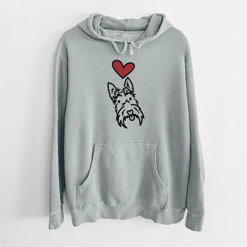 Love Always Scottish Terrier - Thistle - Unisex Pigment Dyed Hoodie Hoodie with Elastic Waist Stretchable Comfortable Love Always Scottish Terrier - Thistle - Unisex Pigment Dyed Hoodie Hoodie with Elastic Waist Stretchable Comfortable