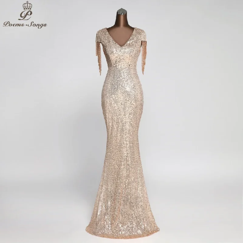 Elegant Sequin Evening dresses party dresses robe de soiree vestidos evening gowns vestido longo festa vintage dress Tunics Winter warm Elegant Sequin Evening dresses party dresses robe de soiree vestidos evening gowns vestido longo festa vintage dress Tunics Winter warm