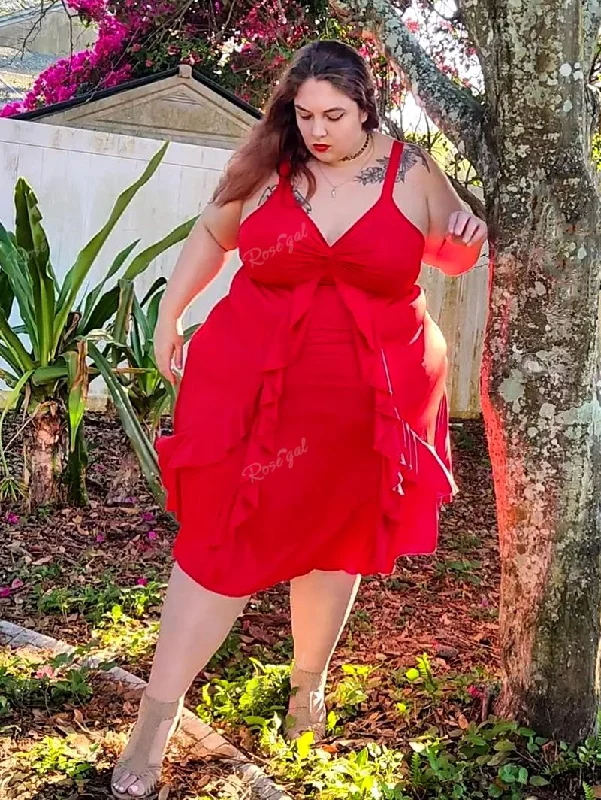 ROSEGAL Red Elegant Vintage Sexy Dresses Women Christmas Lace Panel A Line Skater Party Dresses Plus Size Open Back Vestidos 5XL Tunics Luxurious high-end ROSEGAL Red Elegant Vintage Sexy Dresses Women Christmas Lace Panel A Line Skater Party Dresses Plus Size Open Back Vestidos 5XL Tunics Luxurious high-end