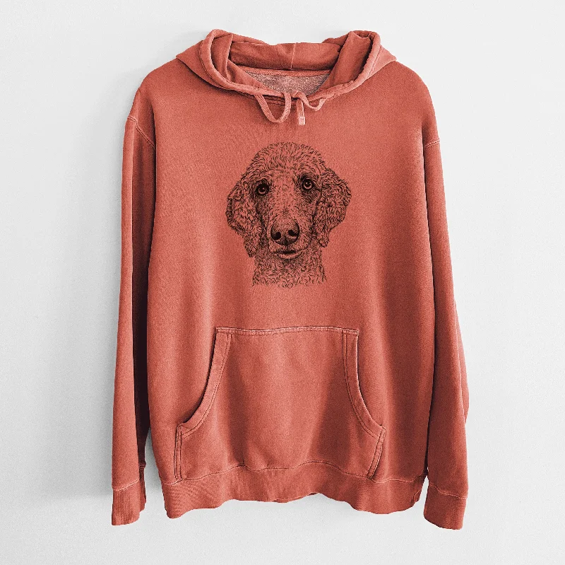 Bare Blossom the Poodle - Unisex Pigment Dyed Hoodie Hoodie with Hidden Zipper Minimalist Clean Bare Blossom the Poodle - Unisex Pigment Dyed Hoodie Hoodie with Hidden Zipper Minimalist Clean