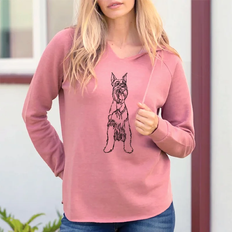 Doodled Mayze the Giant Schnauzer - Cali Wave Hooded Sweatshirt Hoodie with Zipper Versatile Modern Doodled Mayze the Giant Schnauzer - Cali Wave Hooded Sweatshirt Hoodie with Zipper Versatile Modern