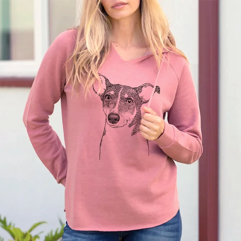 Cleo the Terrier Mix - Cali Wave Hooded Sweatshirt Hoodie with Gradient Ombre Colorful Cleo the Terrier Mix - Cali Wave Hooded Sweatshirt Hoodie with Gradient Ombre Colorful