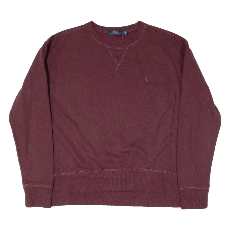 POLO RALPH LAUREN Womens Sweatshirt Maroon M Hoodie with Button Placket Classic Preppy POLO RALPH LAUREN Womens Sweatshirt Maroon M Hoodie with Button Placket Classic Preppy
