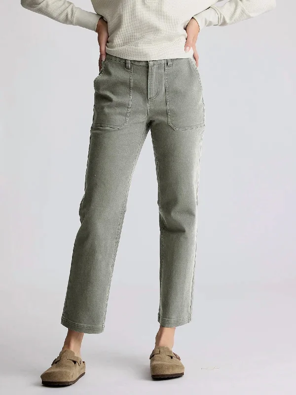 Folly Twill Pants In Smokey Olive Comfortable Denim Pants