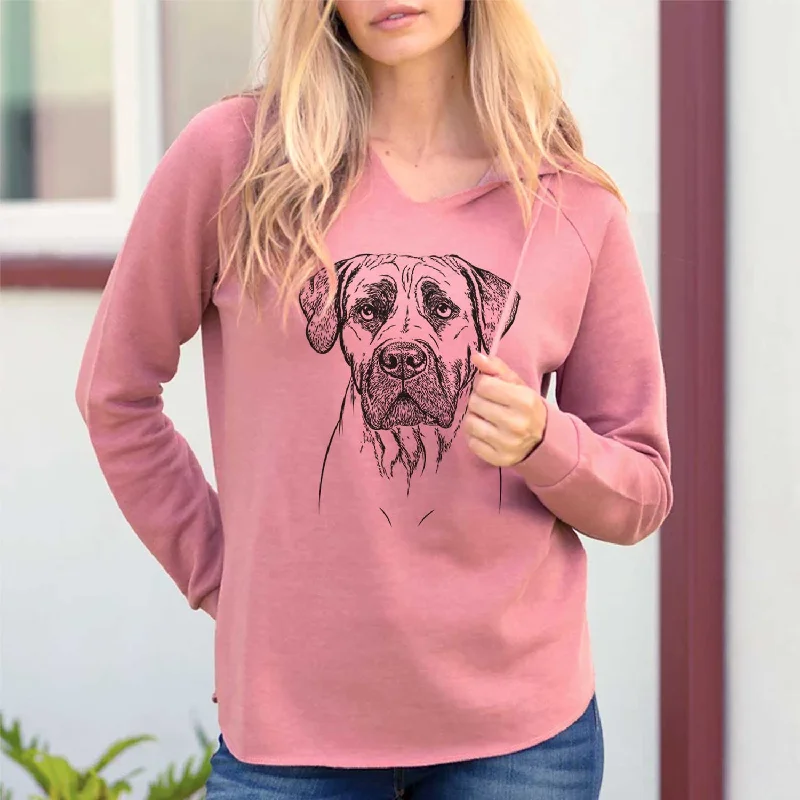 Boris the Boerboel - Cali Wave Hooded Sweatshirt Hoodie with Hem Detail Decorative Unique Boris the Boerboel - Cali Wave Hooded Sweatshirt Hoodie with Hem Detail Decorative Unique