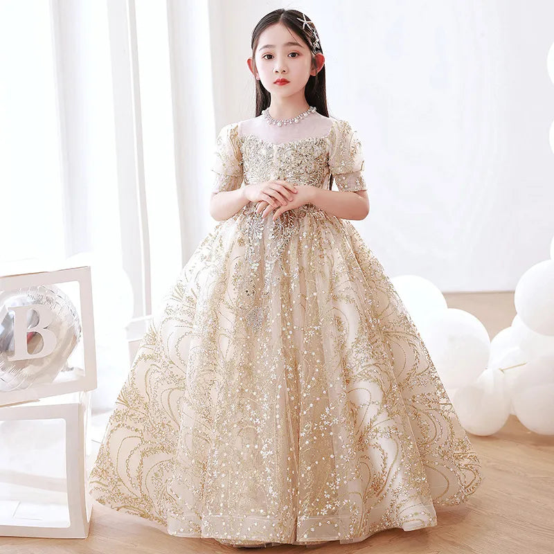 Luxury Birthday Party Dress for Girls Long Evening Gown Cocktail Pageant Kids Formal Occasion Dresses Prom Sequin Princess Child Tunics Trousers formal Luxury Birthday Party Dress for Girls Long Evening Gown Cocktail Pageant Kids Formal Occasion Dresses Prom Sequin Princess Child Tunics Trousers formal