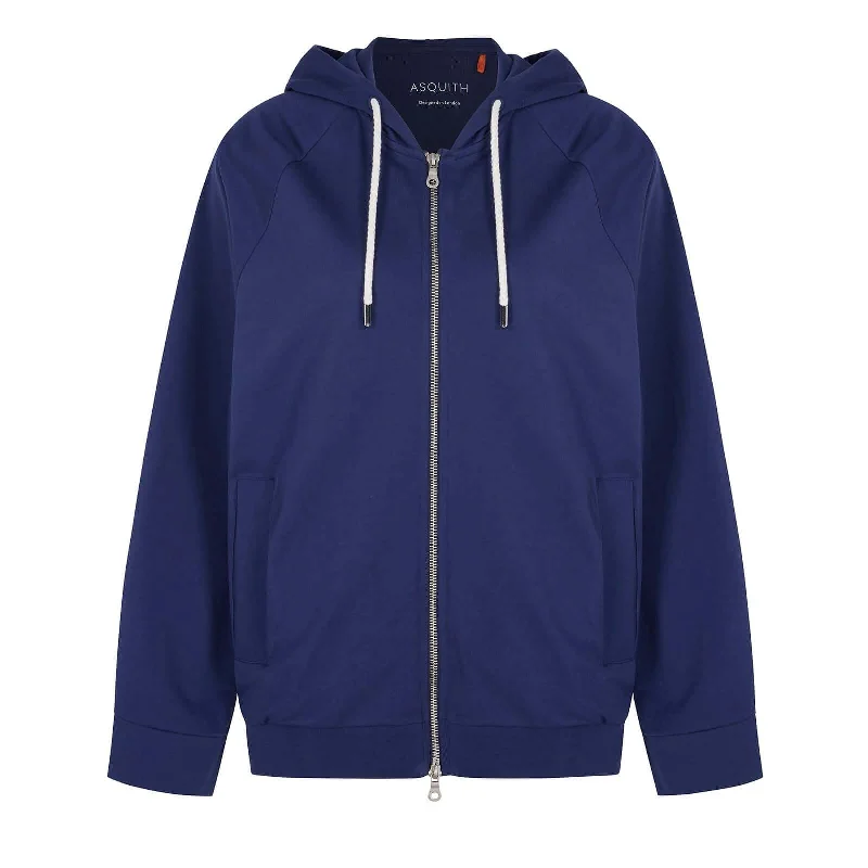 Asquith Essence Full Zip Blue Drawstring Pockets Hoodie Hoodie with Cropped Fit Short Trendy Asquith Essence Full Zip Blue Drawstring Pockets Hoodie Hoodie with Cropped Fit Short Trendy