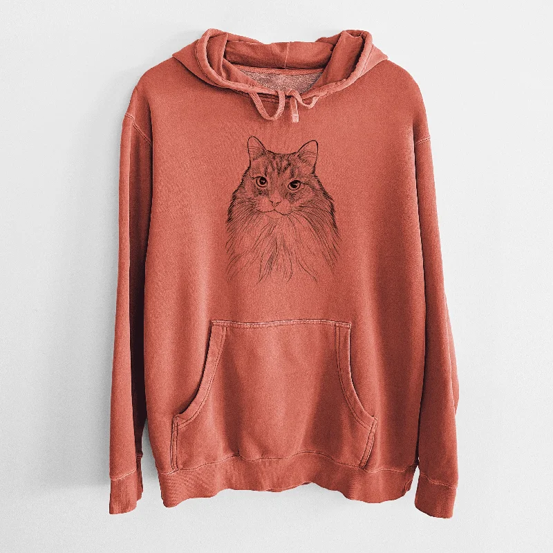 Bare Maks the Siberian Cat - Unisex Pigment Dyed Hoodie Hoodie with Cuffed Sleeves Snug Secure Bare Maks the Siberian Cat - Unisex Pigment Dyed Hoodie Hoodie with Cuffed Sleeves Snug Secure