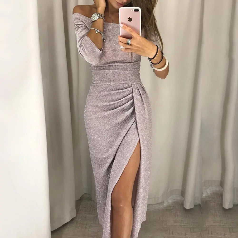 Party Dress Women Elegant Dress Fashion Bodycon Solid Color Sexy 2021 New Vestidos Autumn Straight Neck Half Sleeves Wedding Tunics Timeless classic Party Dress Women Elegant Dress Fashion Bodycon Solid Color Sexy 2021 New Vestidos Autumn Straight Neck Half Sleeves Wedding Tunics Timeless classic