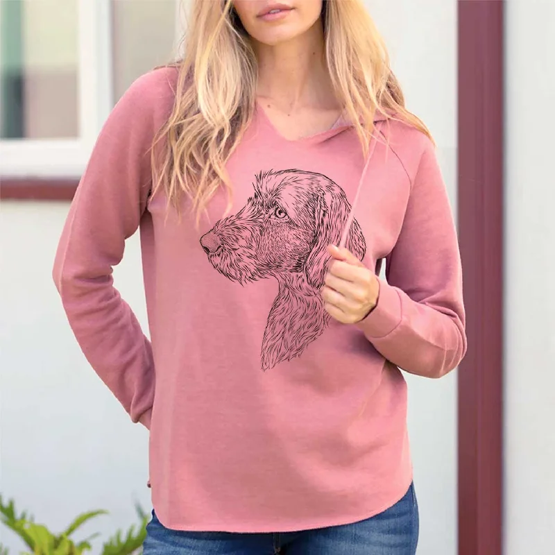 Profile Wirehaired Vizsla - Cali Wave Hooded Sweatshirt Hoodie with Hem Patch Decorative Personalized Profile Wirehaired Vizsla - Cali Wave Hooded Sweatshirt Hoodie with Hem Patch Decorative Personalized