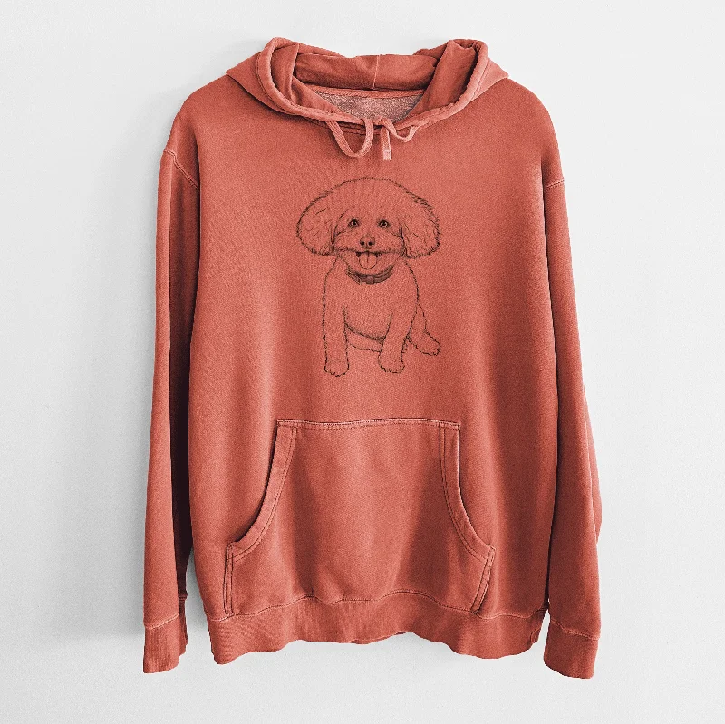 Bare Peyton the Bichon Frise - Unisex Pigment Dyed Hoodie Hoodie with Relaxed Fit Easy Casual Bare Peyton the Bichon Frise - Unisex Pigment Dyed Hoodie Hoodie with Relaxed Fit Easy Casual