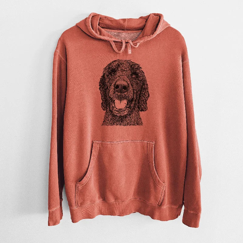Bare Obi James the Goldendoodle - Unisex Pigment Dyed Hoodie Hoodie Dress Longline Feminine Bare Obi James the Goldendoodle - Unisex Pigment Dyed Hoodie Hoodie Dress Longline Feminine