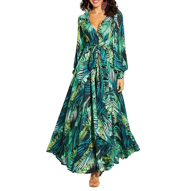 AECU Vestido Floral Print Boho Maxi Dress Sexy Lady Bohemian Autumn Long Dress Women Beach Dresses Female Robes party dresses Pleated Skirt Elegant AECU Vestido Floral Print Boho Maxi Dress Sexy Lady Bohemian Autumn Long Dress Women Beach Dresses Female Robes party dresses Pleated Skirt Elegant