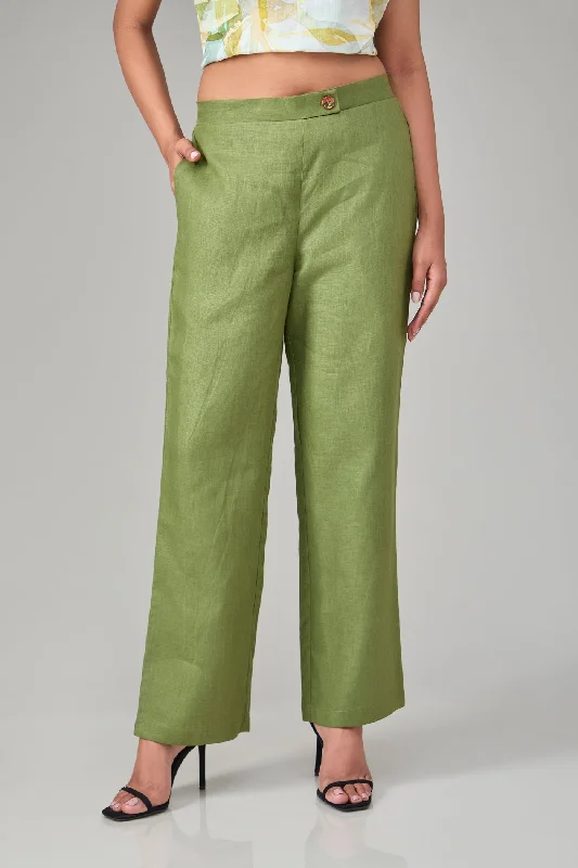 Hemp Olive Lounge Pants High-Waist Jeans
