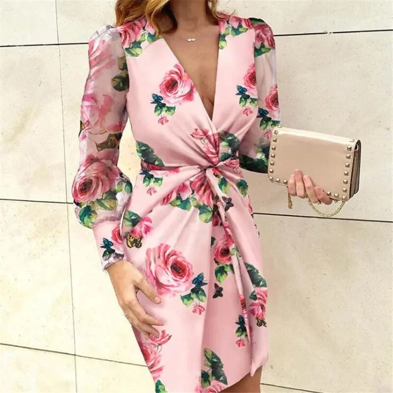 Women Plus Size Dress Mesh Sleeve Fashion V-Neck Bodycon Dress Ruffles Pleated Elegant Long Sleeve Evening Party Dress Vestidos Mermaid Tail Wedding Women Plus Size Dress Mesh Sleeve Fashion V-Neck Bodycon Dress Ruffles Pleated Elegant Long Sleeve Evening Party Dress Vestidos Mermaid Tail Wedding