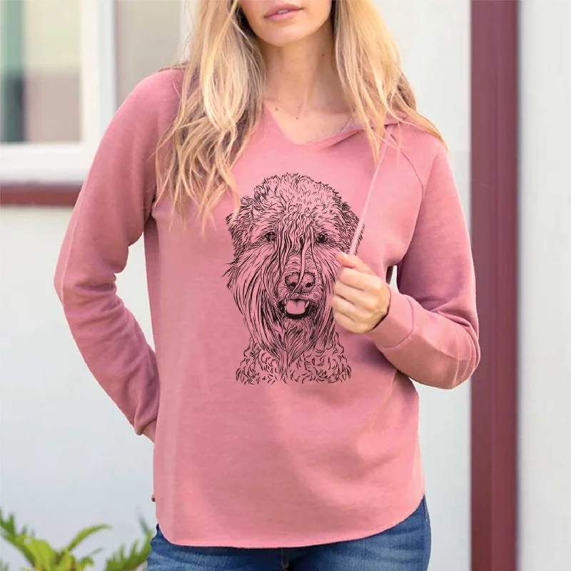 Pierre the Soft Coated Wheaten Terrier - Cali Wave Hooded Sweatshirt Hoodie with Hem Elastic Stretchable Comfortable Pierre the Soft Coated Wheaten Terrier - Cali Wave Hooded Sweatshirt Hoodie with Hem Elastic Stretchable Comfortable