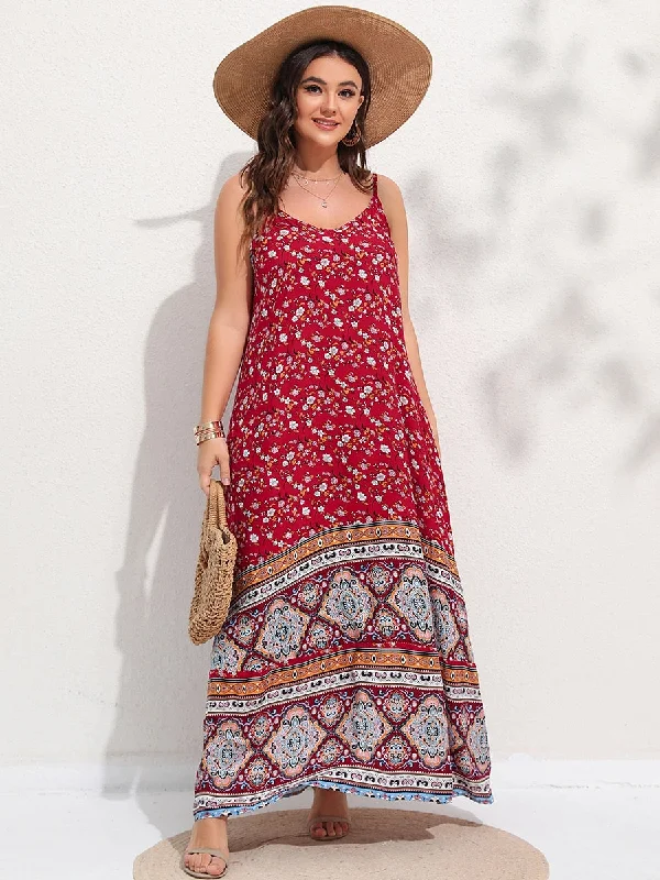 Finjani Women's Dress Plus Size Cami Dresses Summer Backless Maxi Dress Floral Print Formal Party Dresses 2023 Tunics Vintage classic Finjani Women's Dress Plus Size Cami Dresses Summer Backless Maxi Dress Floral Print Formal Party Dresses 2023 Tunics Vintage classic