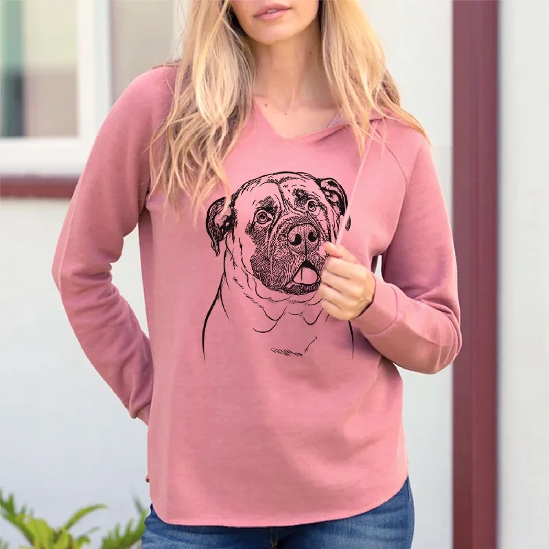 Big P the English Mastiff - Cali Wave Hooded Sweatshirt Hoodie Dress Longline Feminine Big P the English Mastiff - Cali Wave Hooded Sweatshirt Hoodie Dress Longline Feminine