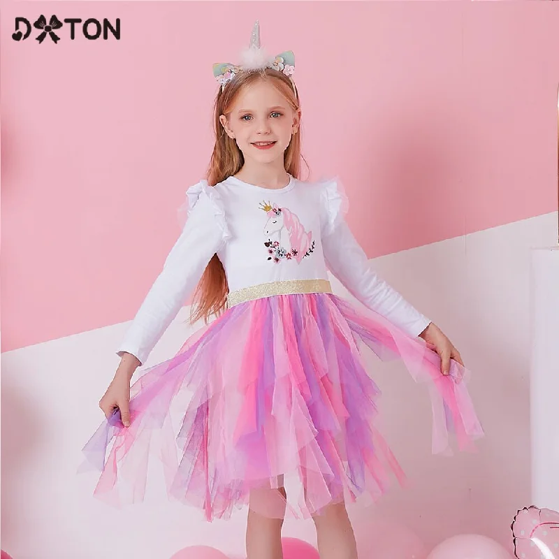 DXTON Princess Kids Dress Heart Sequined Girls Dress Winter Long Sleeve Children Clothing Tutu Flare Sleeve Kids Party Dresses Tunics Office stylish DXTON Princess Kids Dress Heart Sequined Girls Dress Winter Long Sleeve Children Clothing Tutu Flare Sleeve Kids Party Dresses Tunics Office stylish