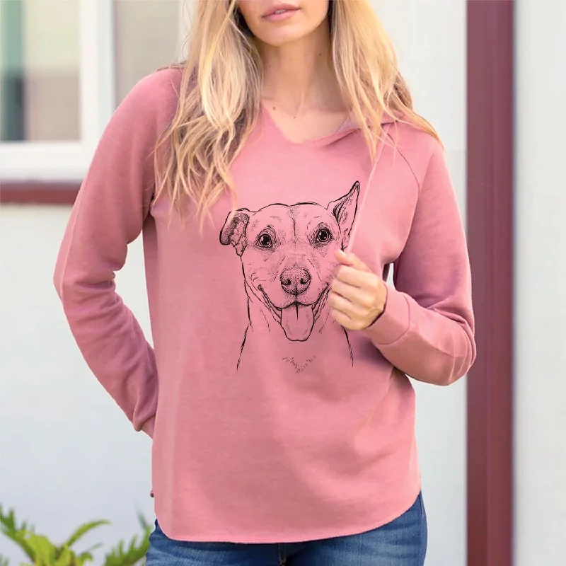 Annie Belle the Pitbull Mix - Cali Wave Hooded Sweatshirt Hoodie with Illustration Artistic Creative Annie Belle the Pitbull Mix - Cali Wave Hooded Sweatshirt Hoodie with Illustration Artistic Creative