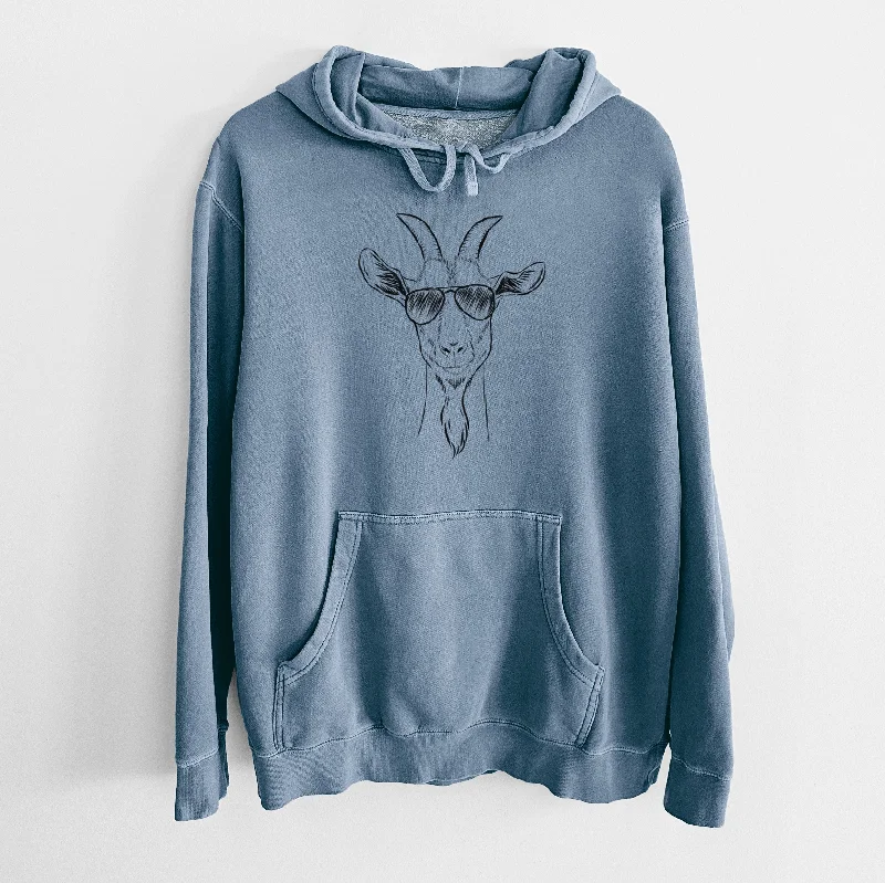 Aviator Gunnar the Goat - Unisex Pigment Dyed Hoodie Hoodie with Gradient Ombre Colorful