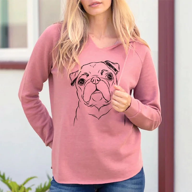 Darling Chloe the Pug - Cali Wave Hooded Sweatshirt Hoodie with Contrast Stitching Detailed Premium Darling Chloe the Pug - Cali Wave Hooded Sweatshirt Hoodie with Contrast Stitching Detailed Premium