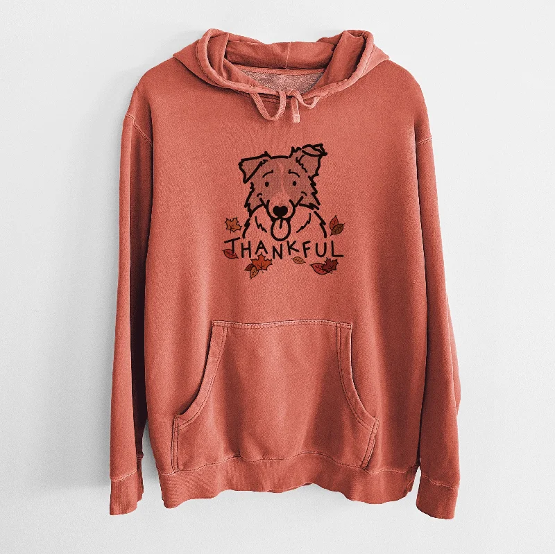 Thankful Border Collie - Jam - Unisex Pigment Dyed Hoodie Hoodie with Belted Waist Structured Tailored Thankful Border Collie - Jam - Unisex Pigment Dyed Hoodie Hoodie with Belted Waist Structured Tailored