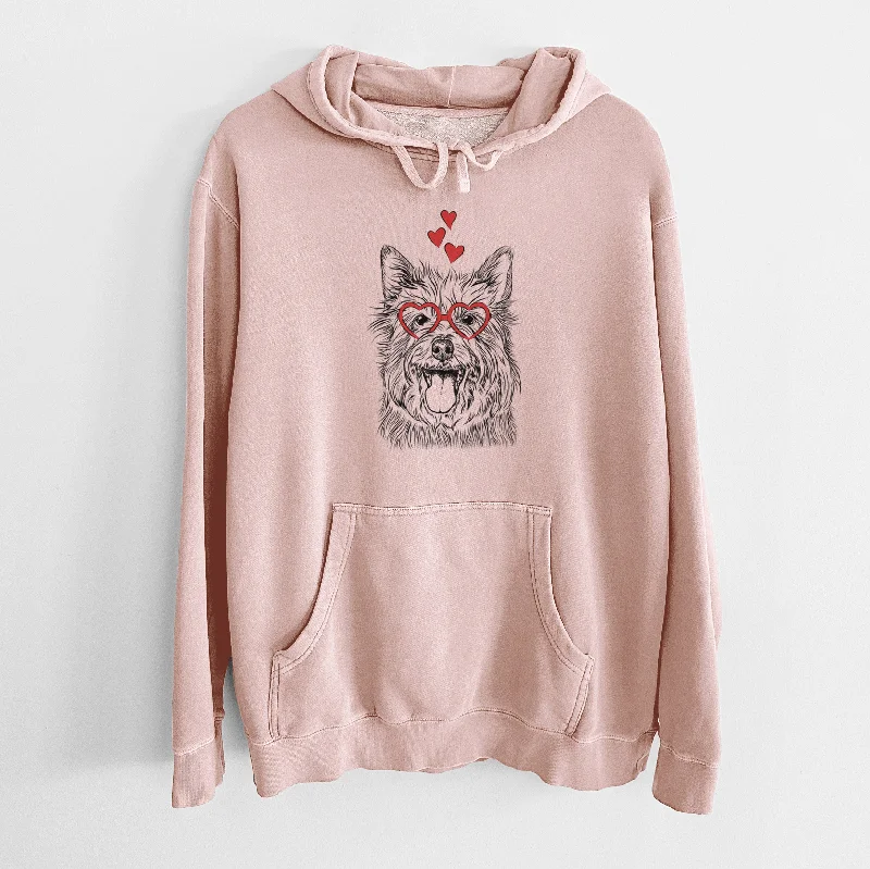 Valentine Middy the Australian Terrier - Unisex Pigment Dyed Hoodie Hoodie with Pattern Geometric Abstract Valentine Middy the Australian Terrier - Unisex Pigment Dyed Hoodie Hoodie with Pattern Geometric Abstract