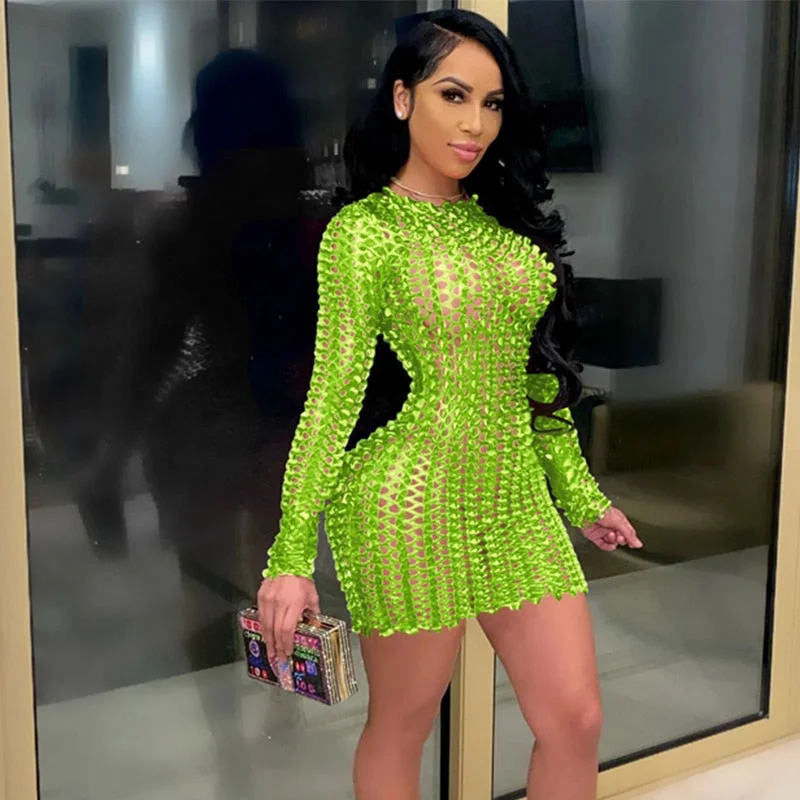 Sexy Hollow Out Party Dresses for Women Clubwear Solid Long Sleeve Bodycon Dress Night Club High Waist Black Tight Mini Dress Tunics Spring floral Sexy Hollow Out Party Dresses for Women Clubwear Solid Long Sleeve Bodycon Dress Night Club High Waist Black Tight Mini Dress Tunics Spring floral